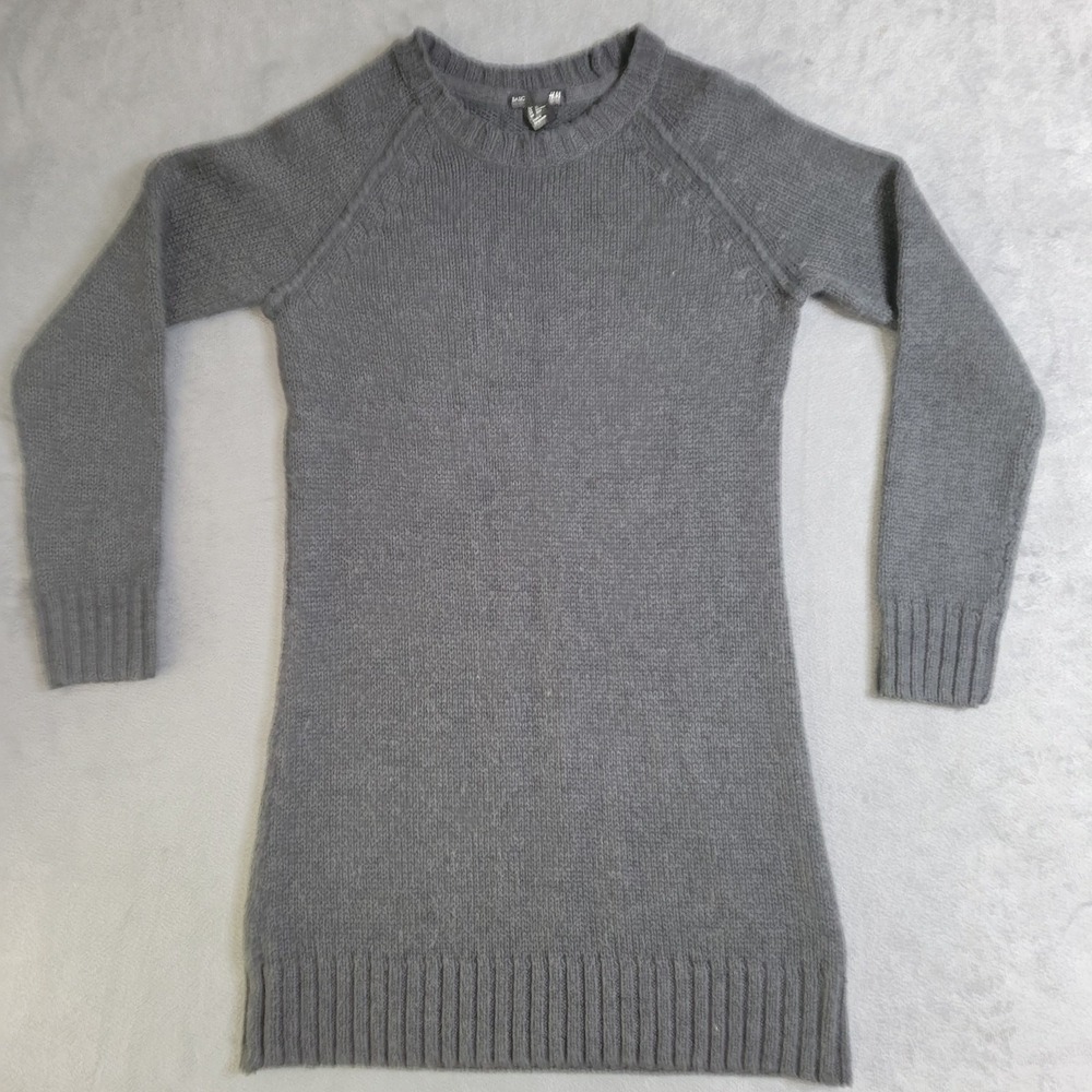 H And M Sweater Dress Womens Size XS Grey Body Con Comfort Stretch